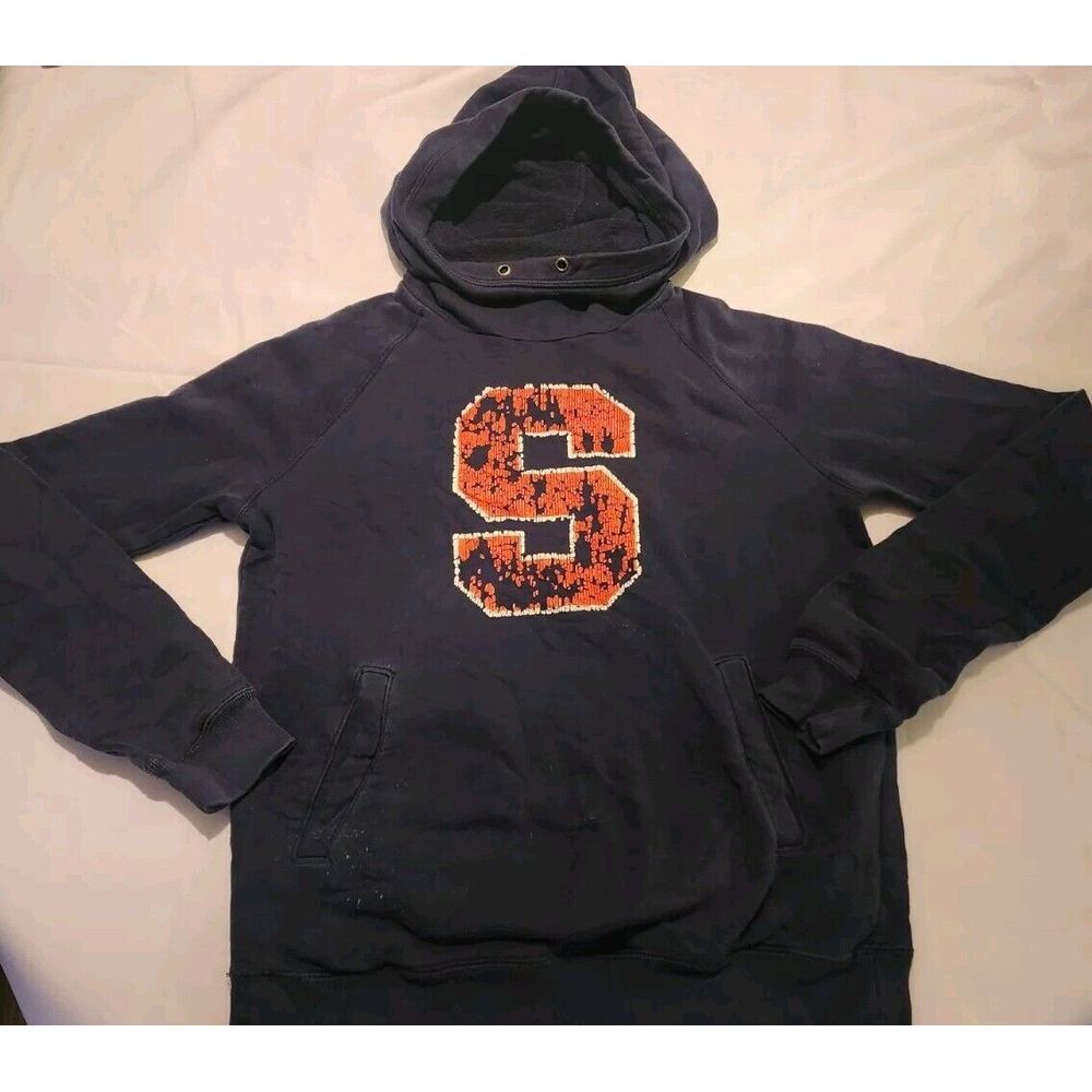 NIKE SYRACUSE HOODIE VINTAGE WOMENS SMALL SWEATSHIRT BLUE ORANGE DISTRESSED NCAA
